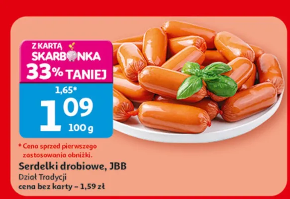 Serdelki drobiowe JBB promocja w Auchan