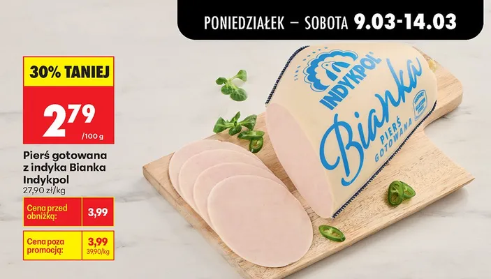 Pierś gotowana z indyka Bianka Indykpol promocja w Biedronka