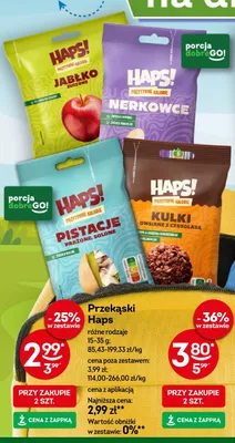 Pistacje prażone solone Haps! promocja w Żabka
