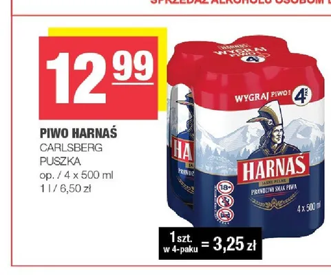 Piwo Harnaś 4-pak promocja w SPAR