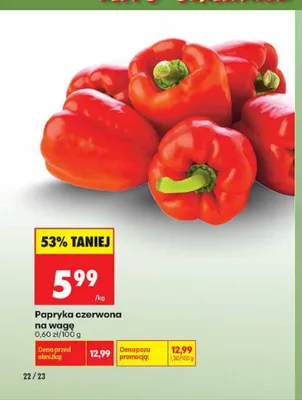 Papryka czerwona na wagę promocja w Biedronka