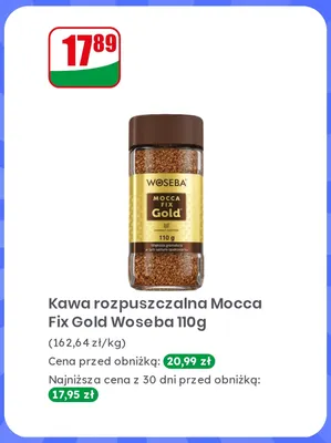 Kawa rozpuszczalna Mocca Fix Gold Woseba promocja w Dino
