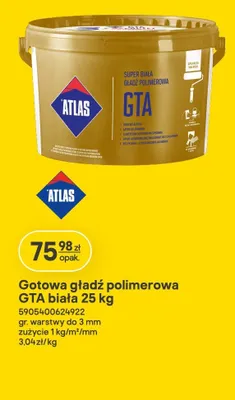 Gotowa gładź polimerowa GTA biała promocja w Castorama