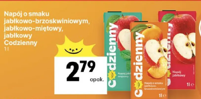 Napój o smaku jabłkowo-brzoskwiniowym Codzienny promocja w Delikatesy Centrum
