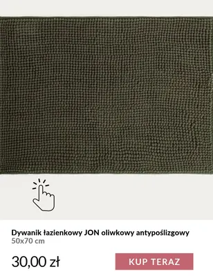 Dywanik łazienkowy Jon oliwkowy antypoślizgowy 50x70 cm Homla promocja w Homla