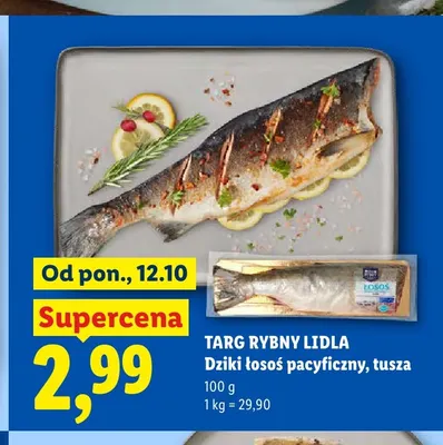 Dziki łosoś pacyficzny tusza Targ Rybny Lidla promocja w Lidl