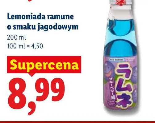 Lemoniada ramune o smaku jagodowym promocja w Lidl