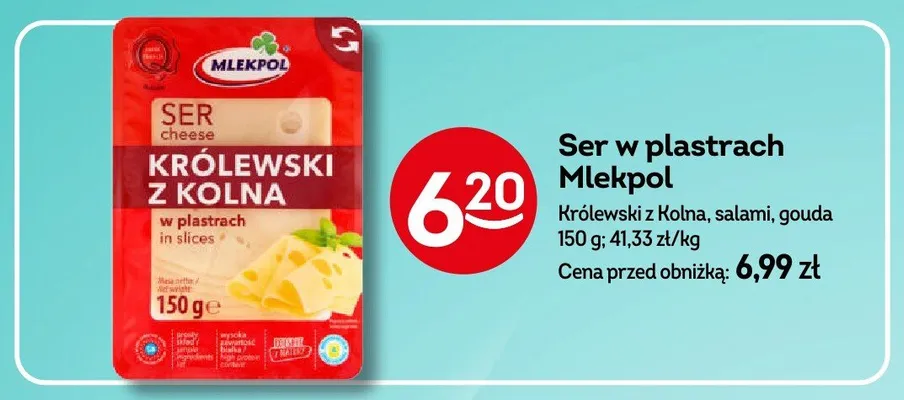 Ser w plastrach Mlekpol Królewski z Kolna promocja w Żabka