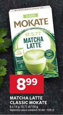 Matcha latte classic Mokate promocja w Stokrotka