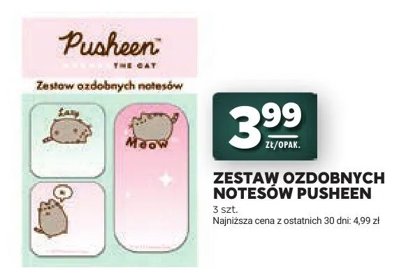 Zestaw ozdobnych notesów Pusheen promocja w Stokrotka