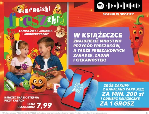 Książeczka Rozrabiaki Freszaki Łamigłówki, zadania i audioprzygody promocja w Kaufland