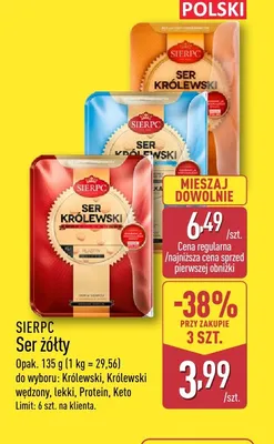 Ser żółty Protein Sierpc promocja w Aldi