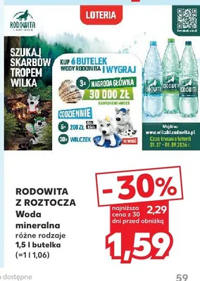 Woda mineralna Rodowita z Roztocza promocja w Kaufland