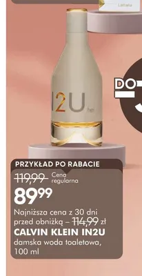 Woda toaletowa damska Calvin Klein IN2U promocja w Super-Pharm