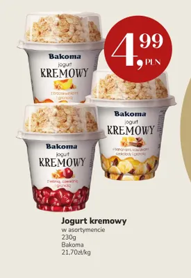 Jogurt kremowy z wiśnią, czereśnią i granolą Bakoma promocja w Market Point