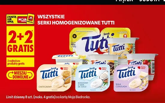 Serek homogenizowany Tutti ciasteczkowy promocja w Biedronka