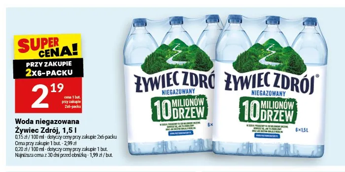 Woda niegazowana Żywiec Zdrój 6-pak promocja w Twój Market