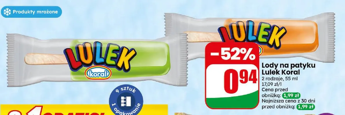Lody na patyku Lulek promocja w Dino