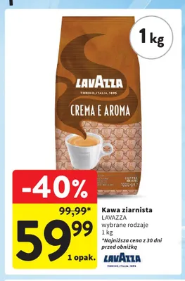 Kawa ziarnista Lavazza Crema e Aroma promocja w Intermarche