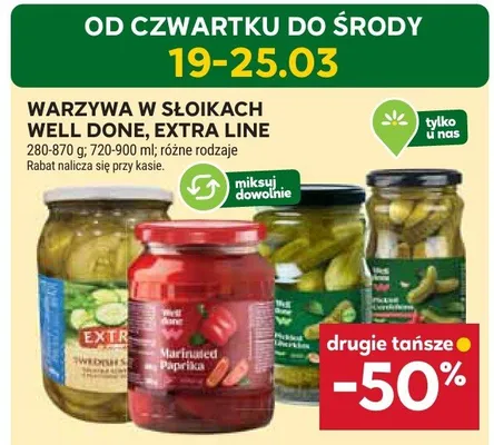 Warzywa w słoikach well done, extra line promocja w Stokrotka
