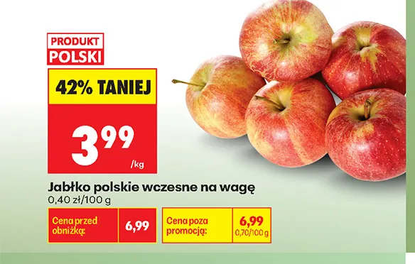 Jabłka polskie wczesne promocja w Biedronka
