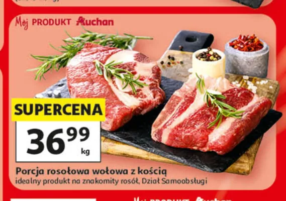 Porcja rosołowa wołowa z kością Mój Produkt Auchan promocja w Auchan