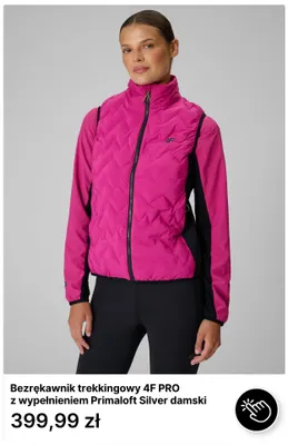 Bezrękawnik trekkingowy 4F PRO z wypełnieniem Primaloft Silver damski promocja w 4F
