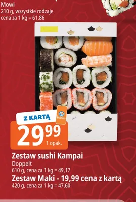Zestaw sushi Kampai Doppelt promocja w Leclerc