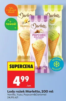 Lody rożek Popcorn&Caramel promocja w Biedronka
