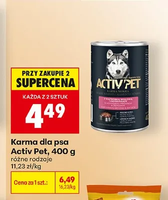 Karma dla psa Activ Pet promocja w Biedronka