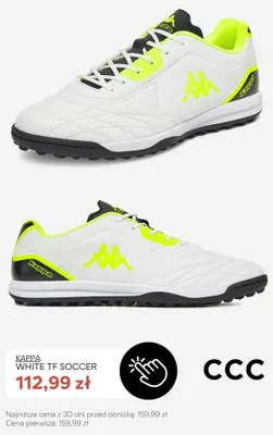 Buty piłkarskie Kappa White TF Soccer promocja w CCC