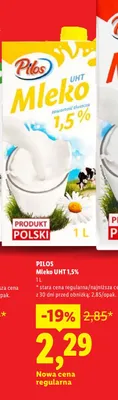 Mleko UHT 1,5% Pilos promocja w Lidl