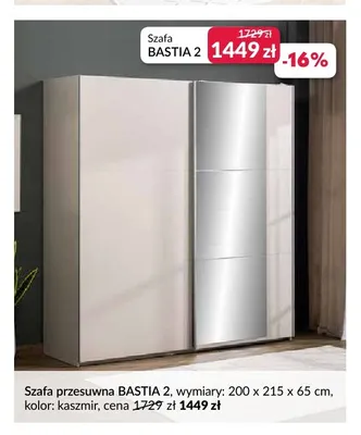 Szafa przesuwna Bastia 2 promocja w Salony Agata