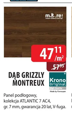 Panel podłogowy Dąb Grizzly Montreux Atlantic 7 Krono Original promocja w Dobre Dla Domu