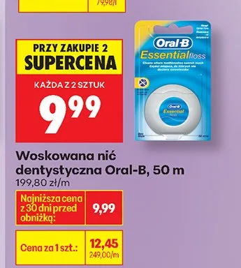 Nić dentystyczna Oral-B Essential Floss 50 m promocja w Biedronka