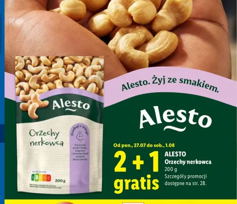 Orzechy nerkowca Alesto promocja w Lidl