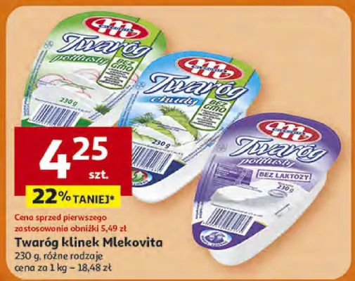 Twaróg klinek Mlekovita promocja w Auchan
