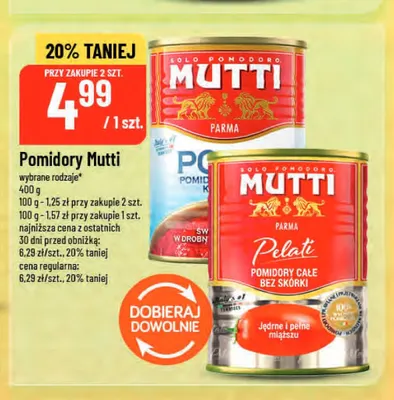 Pomidory drobno krojone Mutti Polpa promocja w POLOmarket