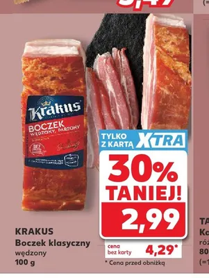 Boczek klasyczny wędzony parzony Krakus promocja w Kaufland