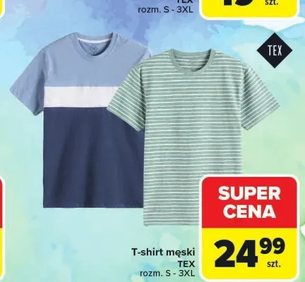 T-shirt męski TEX rozm. S - 3XL promocja w Carrefour