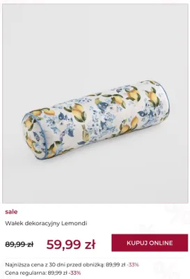 Wałek dekoracyjny home&you Lemondi promocja w home&you