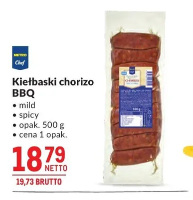 Kiełbaski chorizo BBQ promocja w Makro
