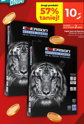 Papier ksero A4 Emerson 500 kartek 80 g/m² promocja w Dealz