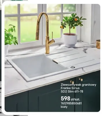 Zlewozmywak granitowy Franke Sirius SD2 Slim 611-78 biały promocja w Castorama