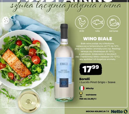 Wino białe Borelli Lucido Pinot Grigio promocja w Netto