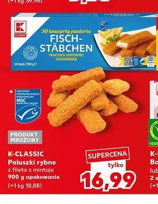 Paluszki rybne z fileta z mintaja K-Classic promocja w Kaufland