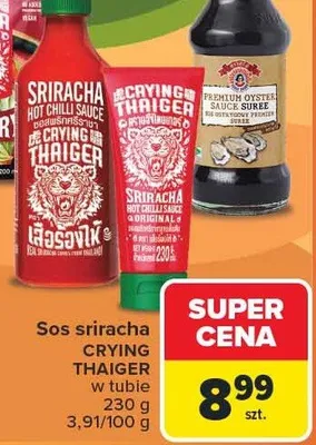 Sos sriracha Crying Thaiger w tubie promocja w Carrefour Market
