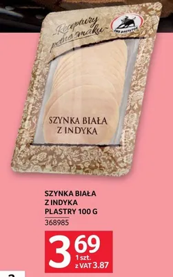 Szynka biała z indyka plastry 100 G promocja w Selgros