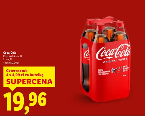 Napój gazowany czteroszutk 4x1l promocja w Lidl