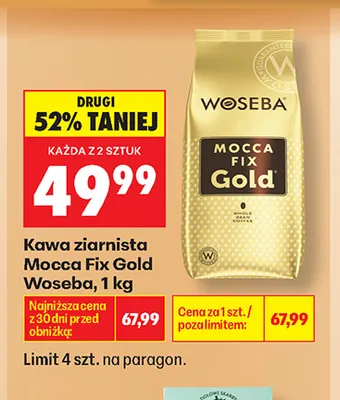 Kawa ziarnista Mocca Fix Gold Woseba promocja w Biedronka